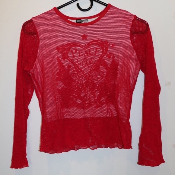Vintage mesh long sleeve top Clearance